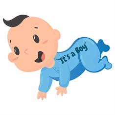 Baby Shower It’s a Boy Transparent Sticker